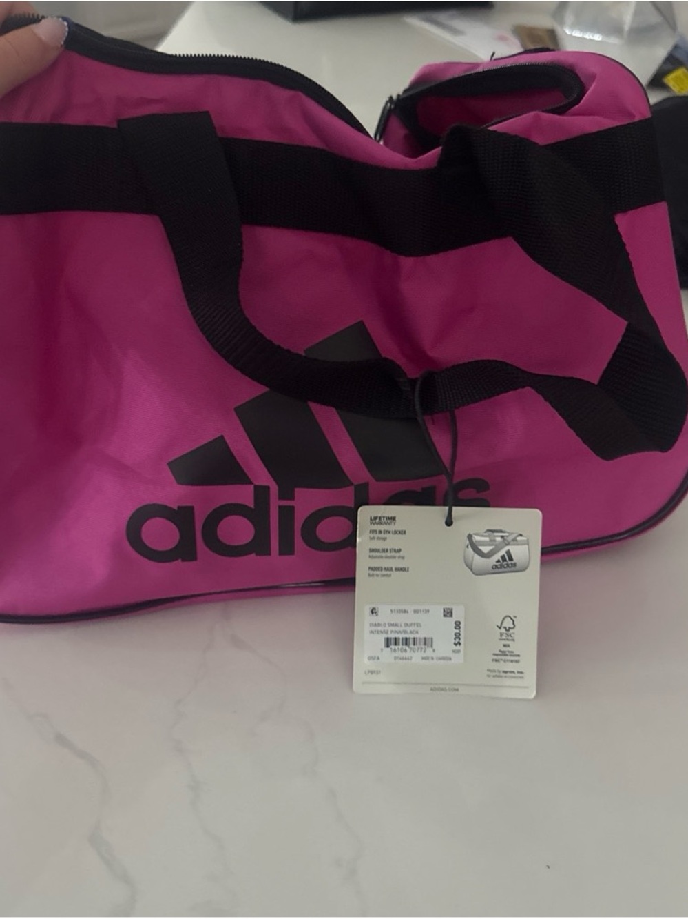 adidas Pink Tote Bag with Black Accents
